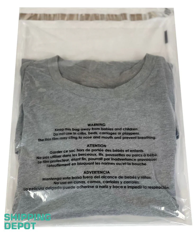 SAC TRANSPARENT D’AVERTISSEMENT DE SUFFOCATION 1,5MIL 12''X15'' - PQT 100