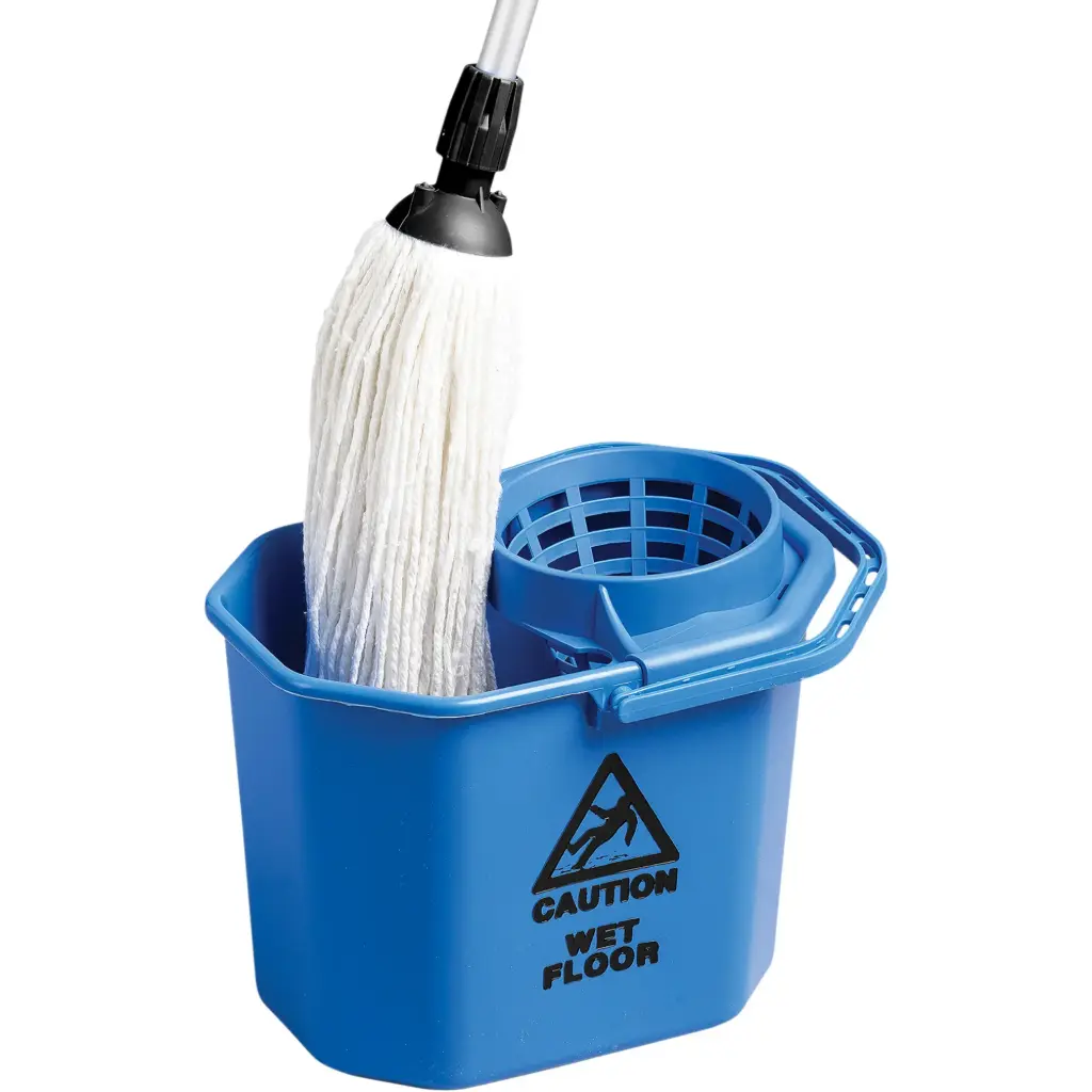 [JM904] SEAU À USAGE INTENSIF AVEC ESSOREUSE CONIQUE, PASSOIRE, 3 GAL. US (12 PINTES), BLEU