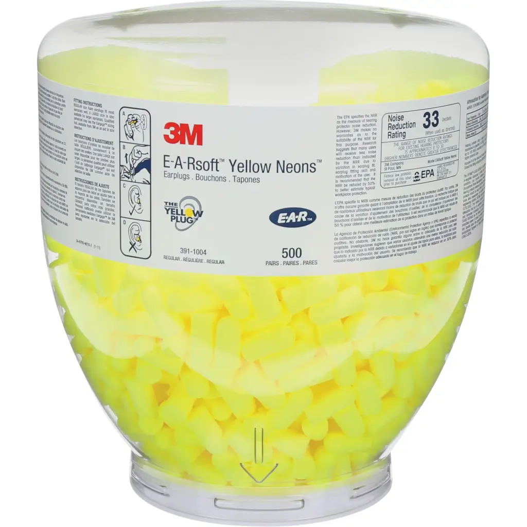 3M BOUCHONS D'OREILLES E-A-RSOFTMC YELLOW NEONMC, VRAC - CONTENANT, GRAND BOITE DE 500