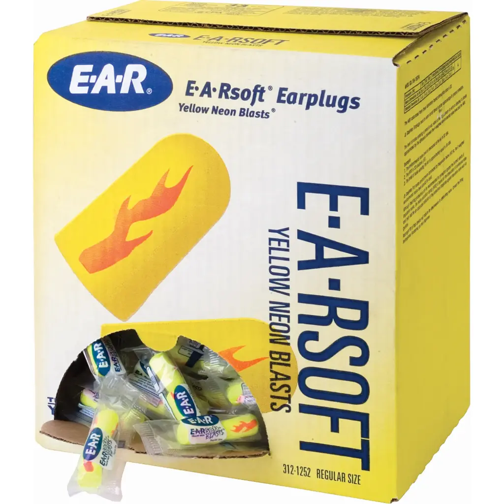 M BOUCHONS D'OREILLES ÉCLAT NÉON JAUNE E-A-RSOFT, VRAC - SAC EN POLY 