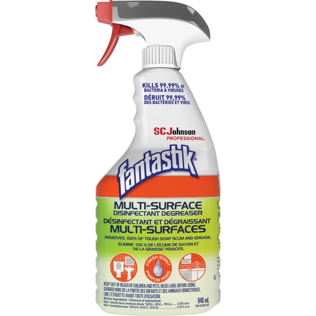 FANTASTIK® PROFESSIONAL MULTI-SURFACE DISINFECTANT & DEGREASER, 946 ML, TRIGGER BOTTLE