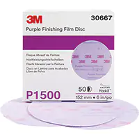 3M DISQUE DE FINITION EN PELLICULE VIOLET HOOKITMC, DIA 6", GRAIN P1500, OXYDE D'ALUMINIUM 