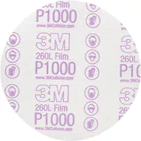 3M DISQUE DE FINITION EN PELLICULE HOOKITMC, DIA 6", GRAIN P1000, OXYDE D'ALUMINIUM, RUBAN 