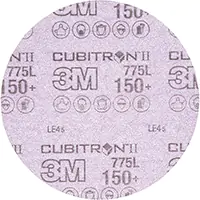 3M DISQUE DE PONÇAGE AVEC SUPPORT EN PELLICULE SÉRIE 775L CUBITRONMC II HOOKITMC, DIA 6", GRAIN 150+, CÉRAMIQUE, 3 MILS 