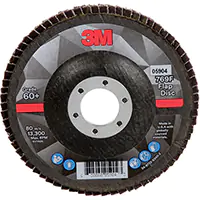 3M DISQUE À LAMELLES À CHANGEMENT RAPIDE 769F, 4-1/2" X 7/8", TYPE 27, GRAIN 60+, CÉRAMIQUE 