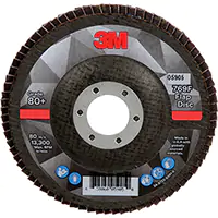 3M DISQUE À LAMELLES À CHANGEMENT RAPIDE 769F, 4-1/2" X 7/8", TYPE 27, GRAIN 80+, CÉRAMIQUE 