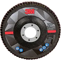 3M DISQUE À LAMELLES À CHANGEMENT RAPIDE 769F, 4-1/2" X 7/8", TYPE 27, GRAIN 120+, CÉRAMIQUE 