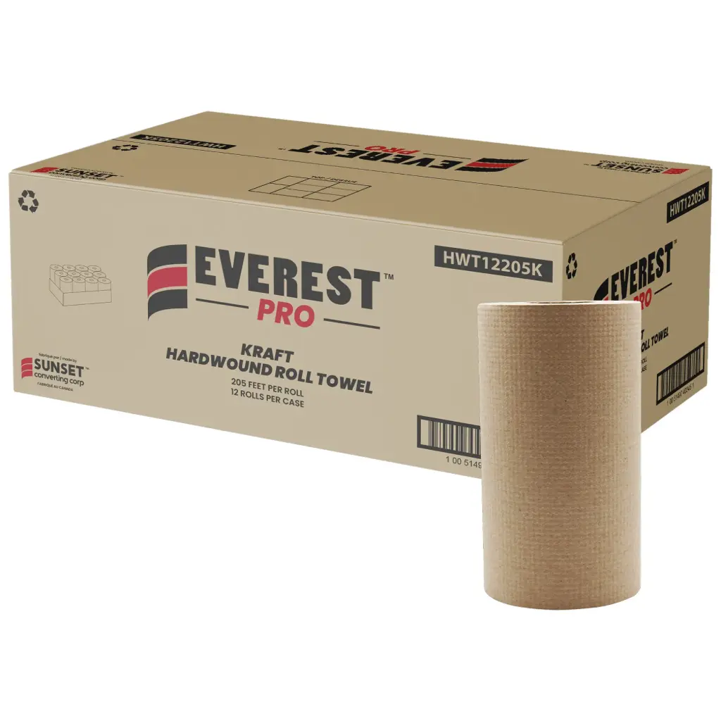 [JP942] KRAFT ROLL TOWELS, 1 PLY, CENTER-PULL, 205’ LENGTH