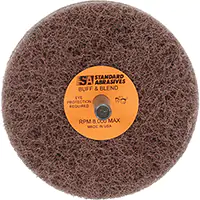 3M MEULE BUFF & BLENDMD STANDARD ABRASIVESMC, 3" DIA. X 2" LA, ARBRE 1/4", OXYDE D'ALUMINIUM 