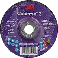 3M MEULE A MOYEU DÉPORTÉ CUBITRONMC 3, 4" X 1/4", ARBRE 5/8", CÉRAMIQUE, TYPE T27 