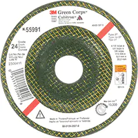 3M MEULE À MOYEU DÉPORTÉ GREEN CORPSMC, 4-1/2" X 1/4", ARBRE 7/8", CÉRAMIQUE, TYPE 27 