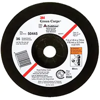 3M MEULE À MOYEU DÉPORTÉ GREEN CORPSMC, 7" X 1/8", ARBRE 7/8", CÉRAMIQUE, TYPE 27 