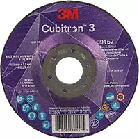 3M MEULE À RECTIFIER ET À TRONÇONNER CUBITRONMC 3, 4-1/2" X 1/8", ARBRE DE 7/8", TYPE 27, GRAIN DE 36, CÉRAMIQUE 