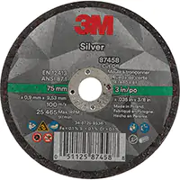 3M MEULE À TRONÇONNER SILVER, 3" X 0,04", ARBRE DE 3/8"-24, TYPE 1, CÉRAMIQUE, 25645 TR/MIN 