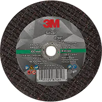 3M MEULE À TRONÇONNER SILVER, 4" X 0,04", ARBRE DE 3/8"-24, TYPE 1, CÉRAMIQUE, 19100 TR/MIN 