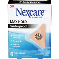3M PANSEMENTS IMPERMÉABLES À TENUE MAXIMALE NEXCAREMC, MAIN/TALON, 3-1/2", PLASTIQUE, STÉRILE 
