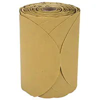 3M ROULEAU DE DISQUES ABRASIFS DORÉS EN PAPIER STIKITMC 216U, 6" DIA., GRAIN P180, OXYDE D'ALUMINIUM 175 DISC  