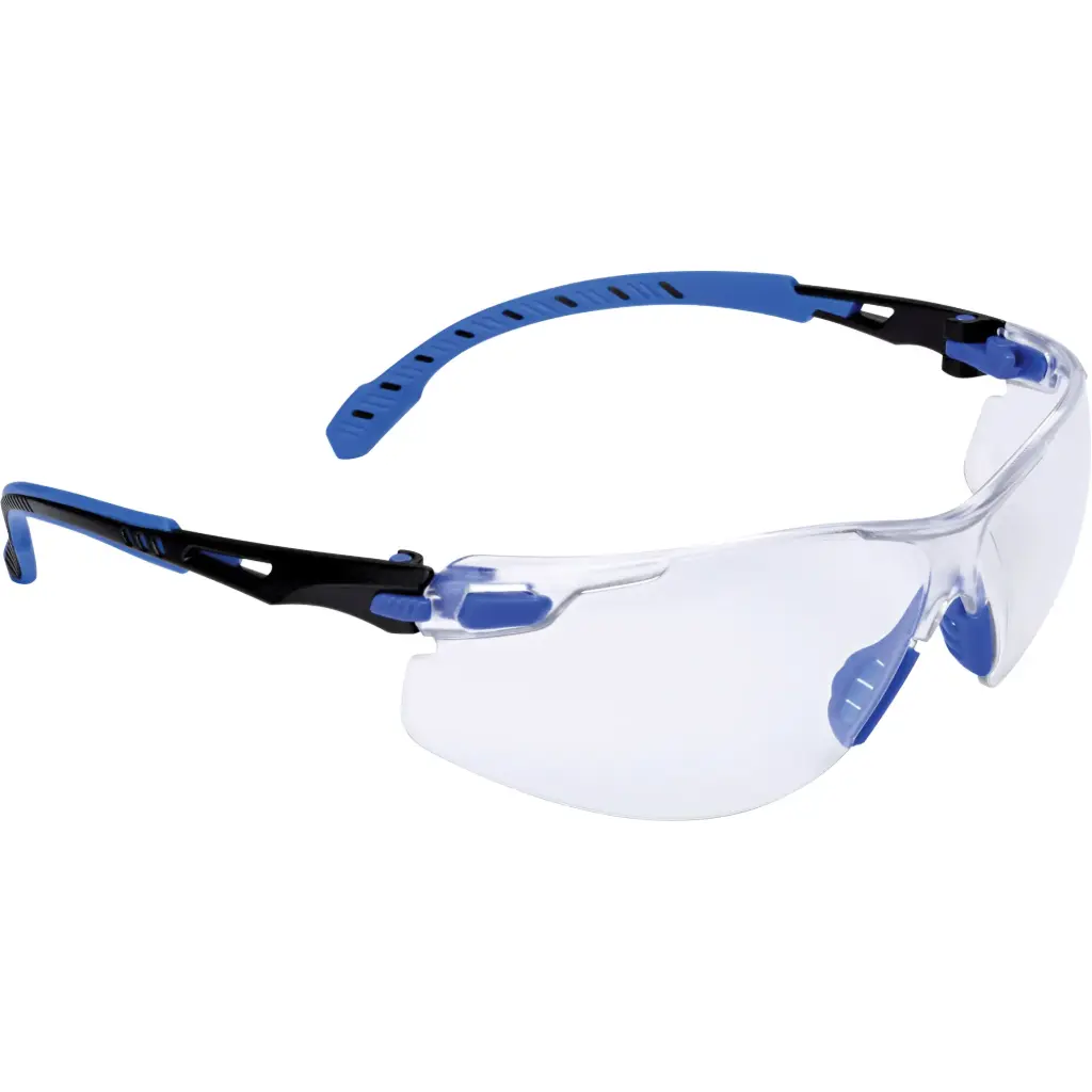 SOLUS SAFETY GLASSES WITH SCOTCHGARDMC LENSES, CLEAR LENS, ANTI-FOG, MEETS OR EXCEEDS CSA Z94.3 STANDARD
