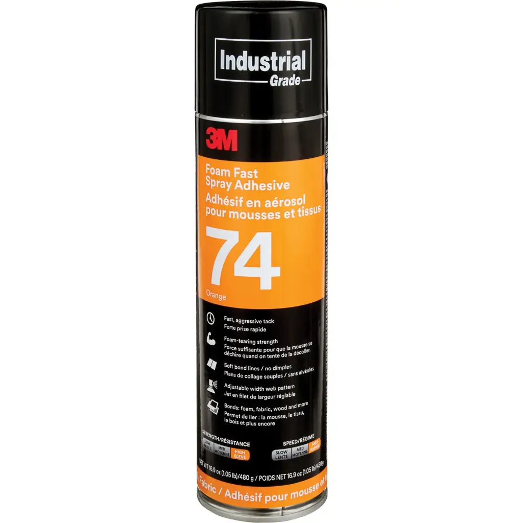 ADHÉSIF EN AÉROSOL POUR MOUSSE ET TISSU , ORANGE - 24 OZ