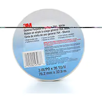 3M RUBAN EN VINYLE POUR TRAVAUX GÉNÉRAUX 764, 76 MM (3") LA X 32,9 M (108') LO, 5 MILS, BLANC 