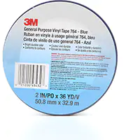 3M RUBAN EN VINYLE POUR TRAVAUX GÉNÉRAUX 764, 50,8 MM (2") LA X 32,9 M (108') LO, 5 MILS, BLEU 