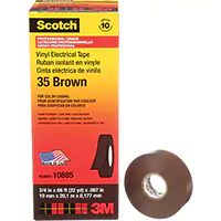 3M RUBAN ISOLANT EN VINYLE POUR CODIFICATION PAR COULEUR SCOTCHMD, 19 MM (3/4") LA X 20 M (66') LO, 7 MILS, BRUN 