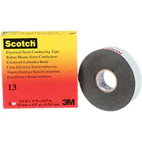 3M RUBAN ISOLANT SEMI-CONDUCTEUR SCOTCHMD, 19 MM (3/4") X 4,6 M (15'), NOIR, 30 MILS 