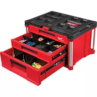 BOÎTE À OUTILS AVEC 3 TIROIRS PACKOUT, 16-3/10" X 22-1/5" X 14-3/10", ROUGE – MILWAUKEE