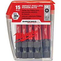 FORETS À CHOCS SHOCKWAVE™ PHILLIPS, EMBOUT #2, PRISE 1/4", LONGUEUR 2" – MILWAUKEE TYF464