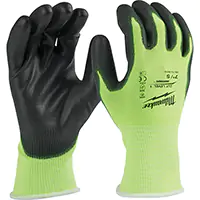 GANTS À HAUTE VISIBILITÉ ENDUITS PAR TREMPAGE, TAILLE GRAND, CALIBRE 15, POLYURÉTHANE, POLYÉTHYLÈNE, ASTM ANSI A1 – SGX660