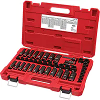 JEU DE DOUILLES SAE & MÉTRIQUES À 6 PANS SHOCKWAVE IMPACT DUTY, 43 MCX, CHOCS, PRISE DE 3/8", PROFOND – UAK804