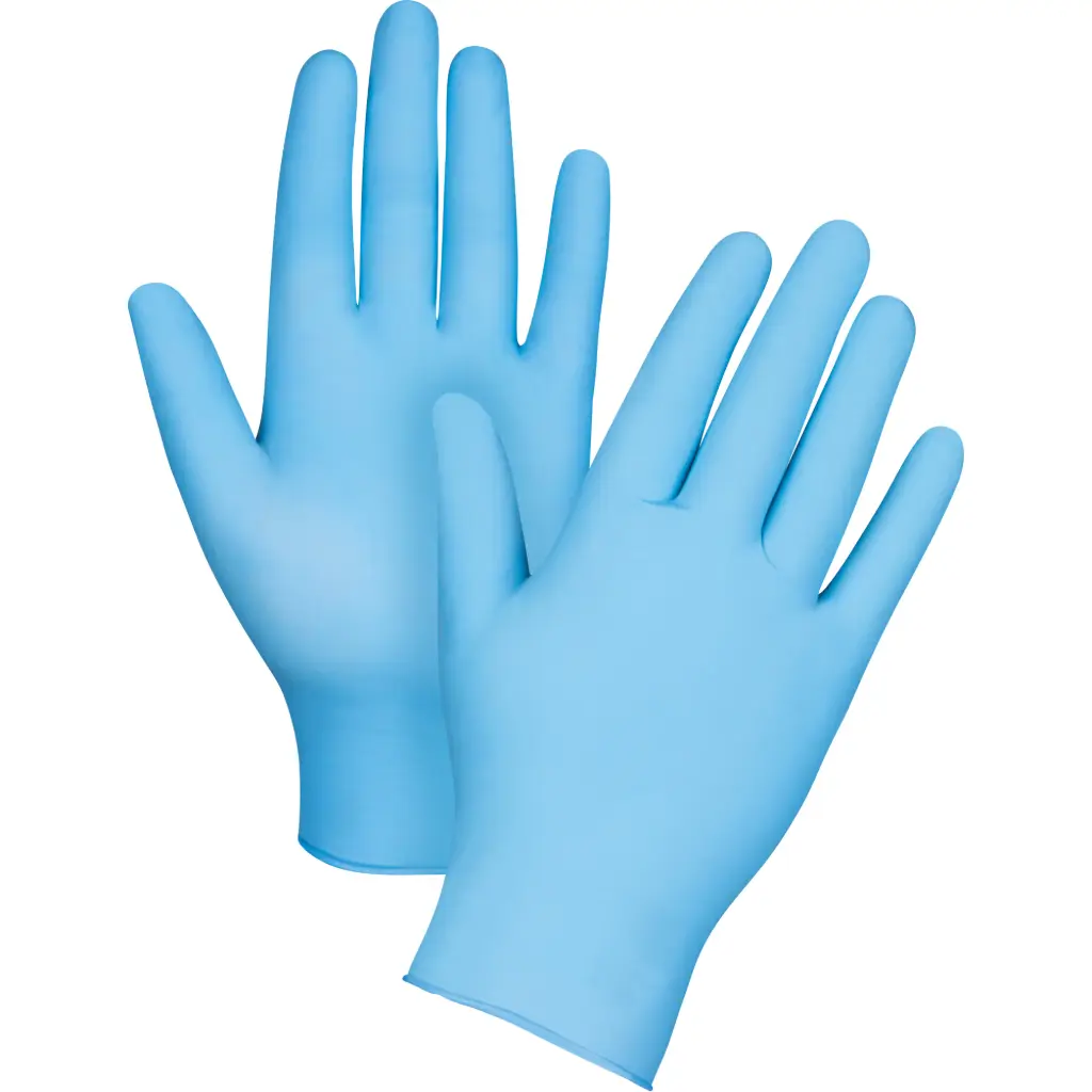 POUNCE-RESISTANT EXAMINATION GLOVES, LARGE, NITRILE, 4.5 MIL, POWDER-FREE, BLUE