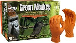 [AMAZON-10] WATSON GLOVES GREEN MONKEY GANTS JETABLES BIODÉGRADABLES EN NITRILE 6 MM BOITE DE 100