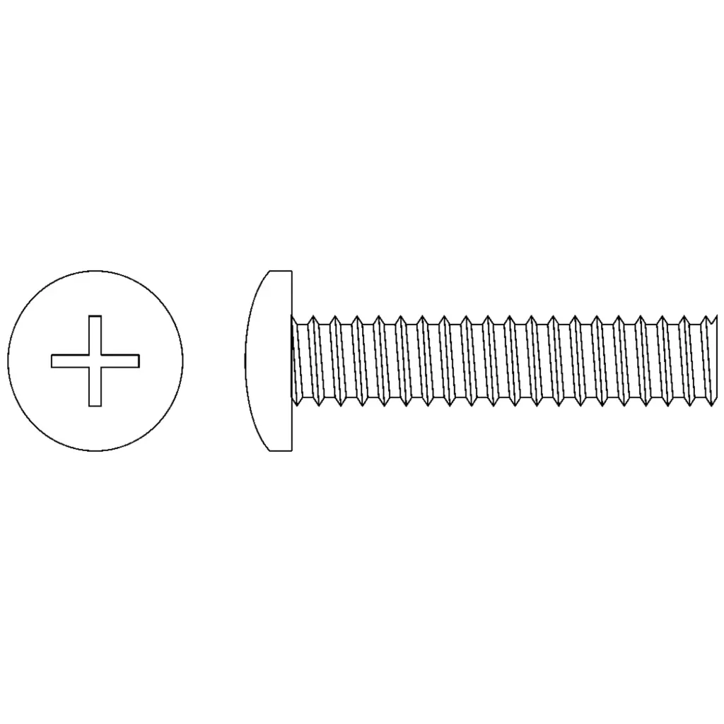 CYLINDRICAL HEAD MACHINE SCREWS - PKG 100