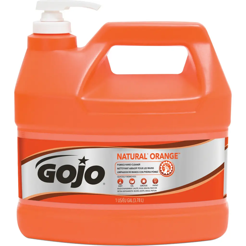 [NI254] GOJO NETTOYANT POUR LES MAINS NATURAL ORANGE™, PIERRE PONCE, 3,78 L, FLACON POMPE, AGRUMES/ORANGE