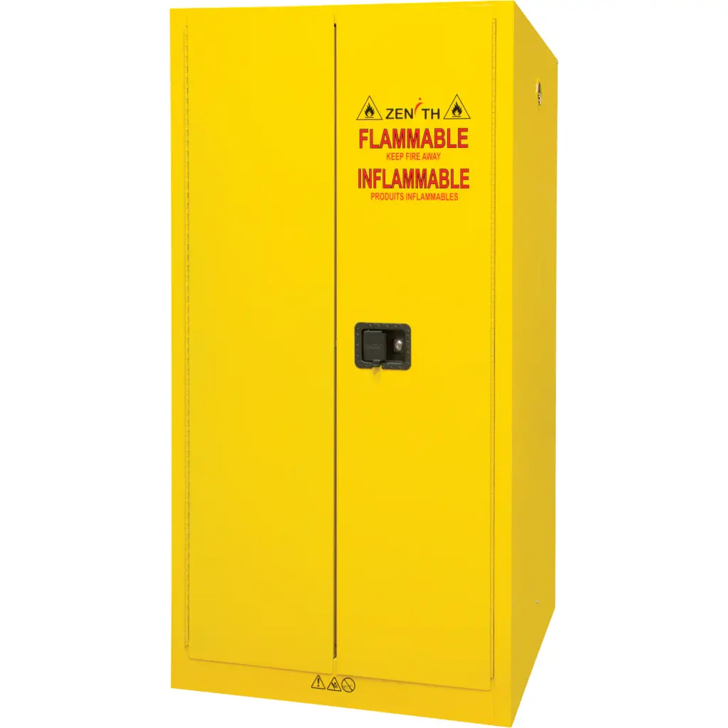 FLAMMABLE STORAGE CABINET, 2 DOORS, 34” X 65” X 34”, 60 GAL
