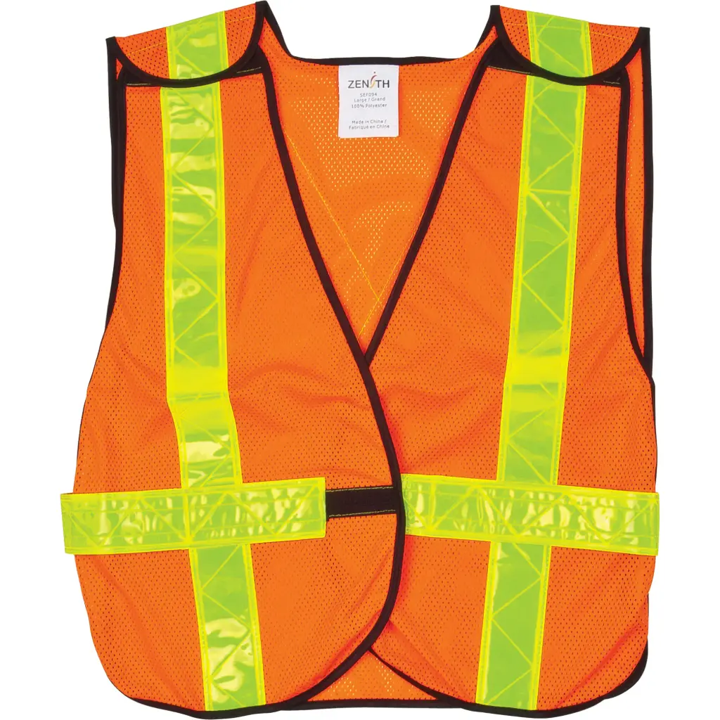 [SEF094] GILET DE SÉCURITÉ STANDARD, ORANGE HAUTE VISIBILITÉ, TAILLE M, POLYESTER