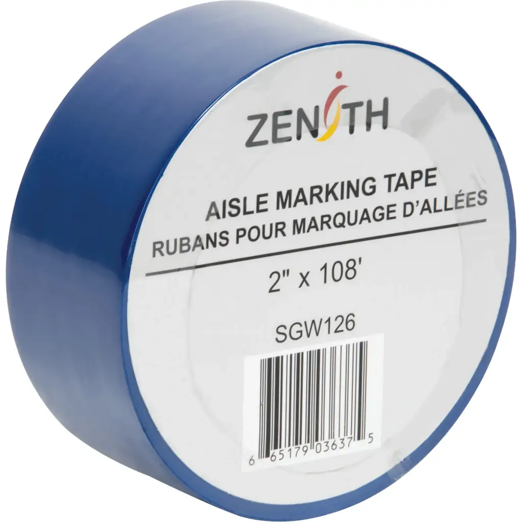AISLE MARKING TAPE, 2” X 108’, PVC, BLUE