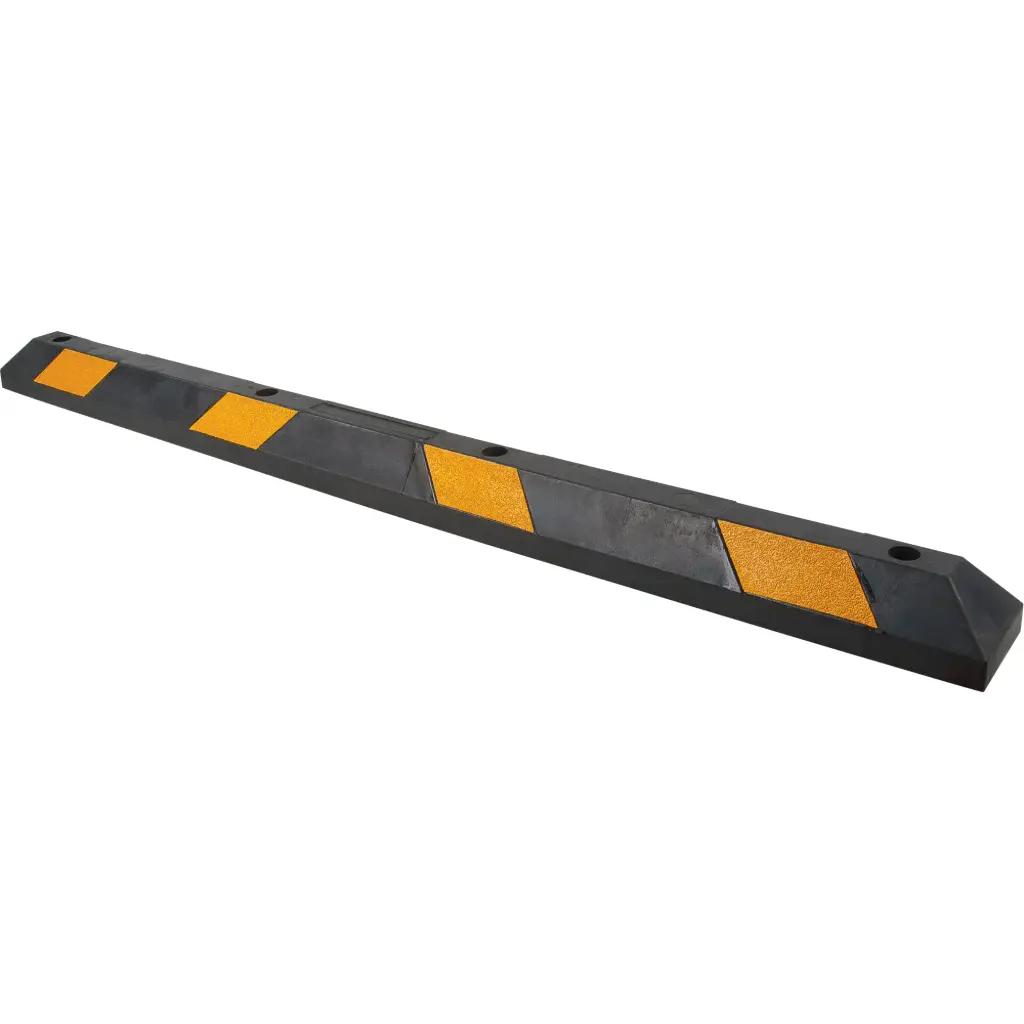 BUTOIR POUR STATIONNEMENT EN CAOUTCOUC , NOIR/JAUNE , 6' 