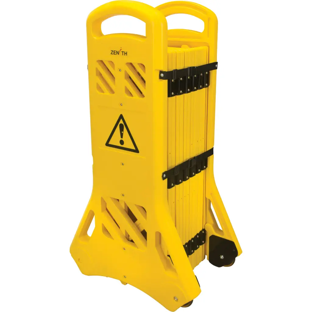 PORTABLE MOBILE BARRIER, 40” H X 13’ L, YELLOW
