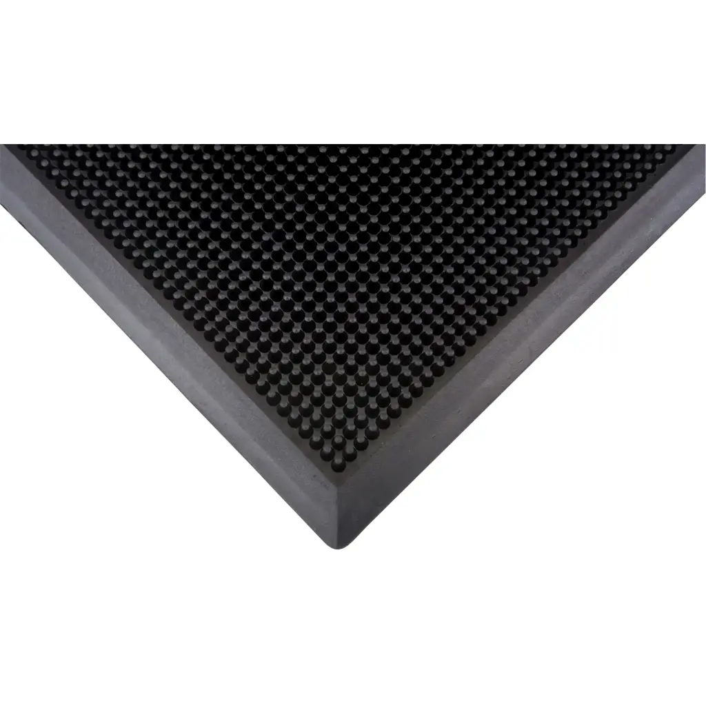 OUTDOOR ENTRANCE MAT, RUBBER, SCRAPER, TEXTURED PATTERN, 2’ X 2-2/3’, BLACK