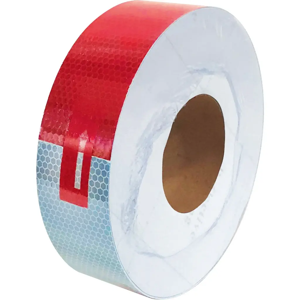 HIGH VISIBILITY MARKING TAPE, 2” W X 150’ L, RED & WHITE