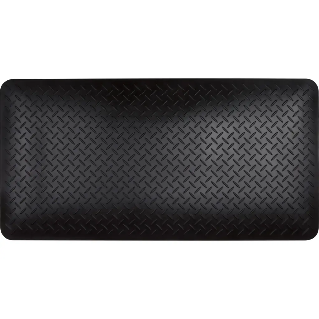 ANTI-FATIGUE MAT, DIAMOND PATTERN, 1-2/3’ X 3-1/4’ X 3/4”, BLACK, POLYURETHANE