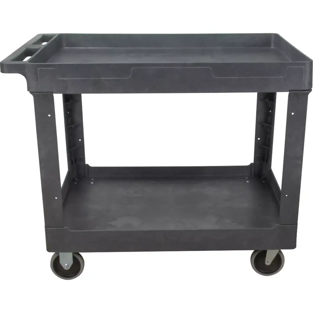 CHARIOT UTILITAIRE POUR L’ENTRETIEN, 2 TIERS, 24-5/8” X 32-1/2” X 40”, CAPACITÉ 550 LB