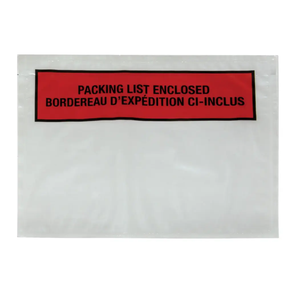 PACKING LIST ENCLOSURE, 7” L x 5-1/2” W, BACK INSERTION STYLE, CS 1000