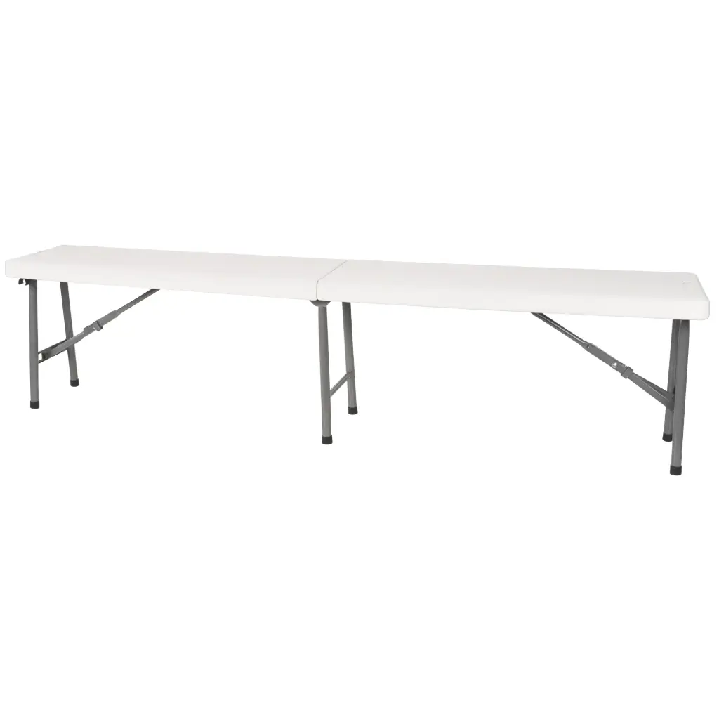 FOLDING BENCH, POLYETHYLENE, 72” L X 12” W X 17” H