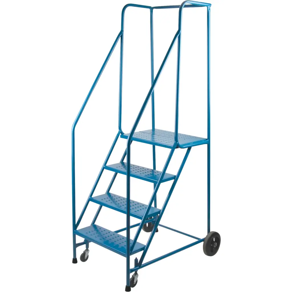 CSA CERTIFIED ROLLING LADDER, 4 STEPS, STEP WIDTH 22”, PLATFORM HEIGHT 37”, STEEL