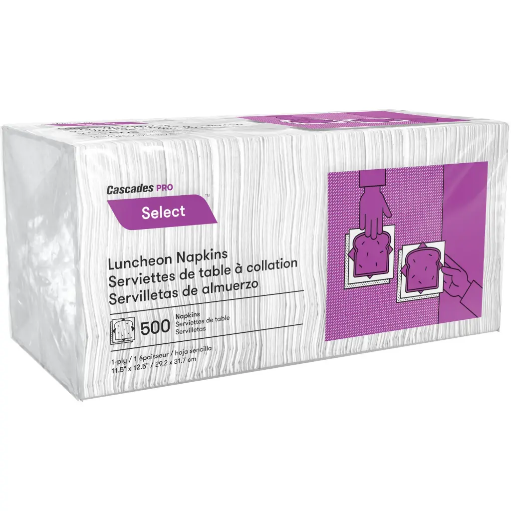 PRO SELECTMC 1/4 FOLD DINNER NAPKINS, 1-PLY, 12.5” X 11.5”