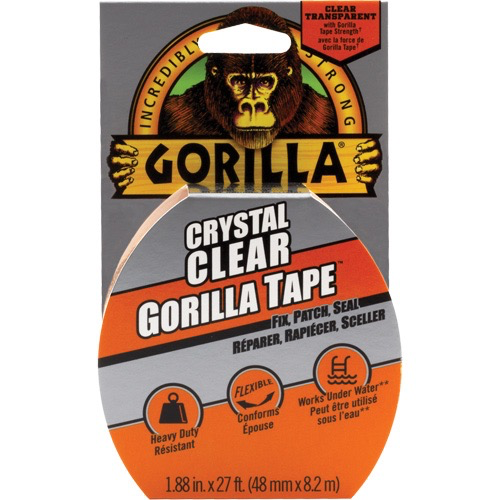 GORILLA – CRYSTAL CLEAR TAPE, 48 MM (1-7/8”) X 8.3 M (27’), TRANSPARENT