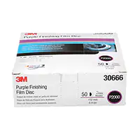 [NV598] 3M DISQUE DE FINITION EN PELLICULE HOOKITMC, DIA 6", GRAIN P2000, OXYDE D'ALUMINIUM, RUBAN 